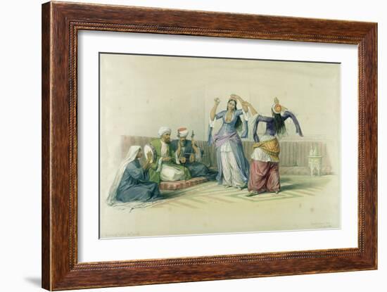 Dancing Girls at Cairo, from 'Egypt and Nubia', engraved by Louis Haghe-David Roberts-Framed Giclee Print