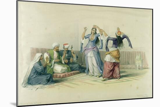 Dancing Girls at Cairo, from 'Egypt and Nubia', engraved by Louis Haghe-David Roberts-Mounted Giclee Print