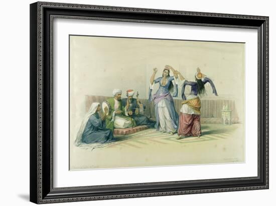 Dancing Girls at Cairo, from 'Egypt and Nubia', engraved by Louis Haghe-David Roberts-Framed Giclee Print