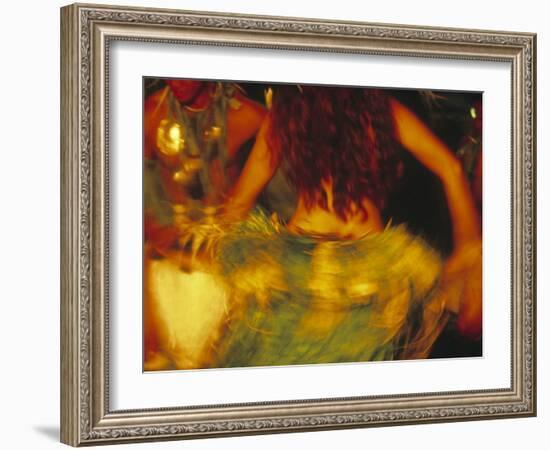 Dancing Girls in Traditional Costume, Cook Islands-Neil Farrin-Framed Photographic Print