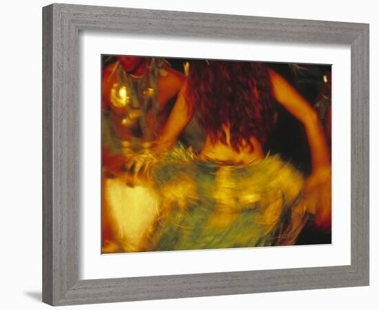 Dancing Girls in Traditional Costume, Cook Islands-Neil Farrin-Framed Photographic Print