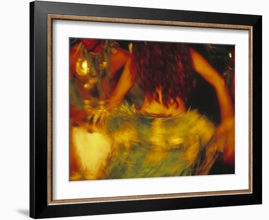 Dancing Girls in Traditional Costume, Cook Islands-Neil Farrin-Framed Photographic Print