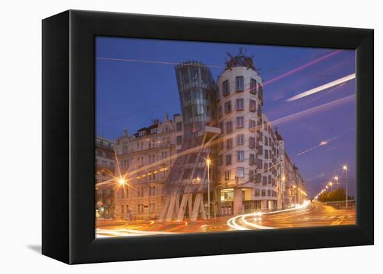 Dancing House (Ginger and Fred) by Frank Gehry, at Night, Prague, Czech Republic, Europe-Angelo-Framed Premier Image Canvas