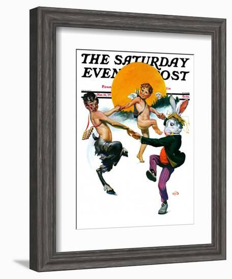 "Dancing in Spring," Saturday Evening Post Cover, March 16, 1929-Sam Brown-Framed Giclee Print