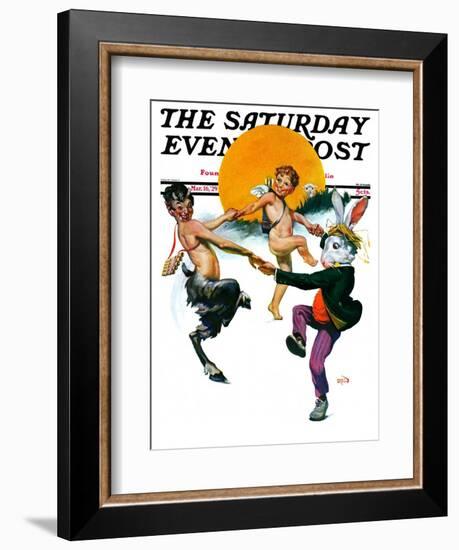 "Dancing in Spring," Saturday Evening Post Cover, March 16, 1929-Sam Brown-Framed Giclee Print