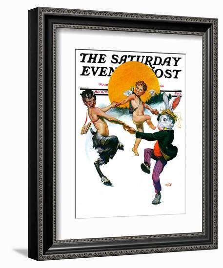 "Dancing in Spring," Saturday Evening Post Cover, March 16, 1929-Sam Brown-Framed Giclee Print