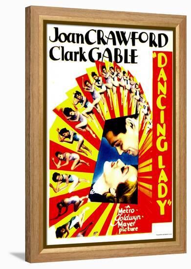 Dancing Lady, Clark Gable, Joan Crawford on Midget Window Card, 1933-null-Framed Stretched Canvas