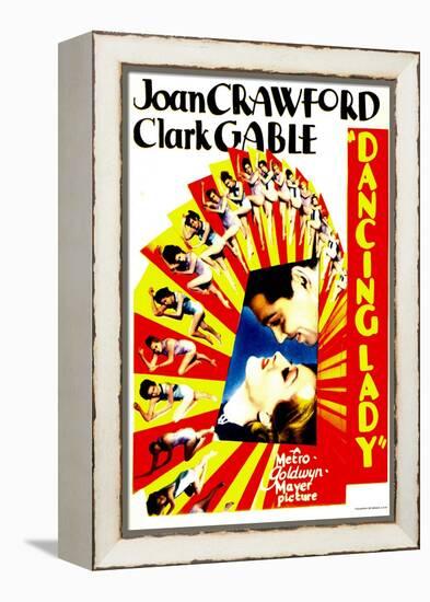 Dancing Lady, Clark Gable, Joan Crawford on Midget Window Card, 1933-null-Framed Stretched Canvas