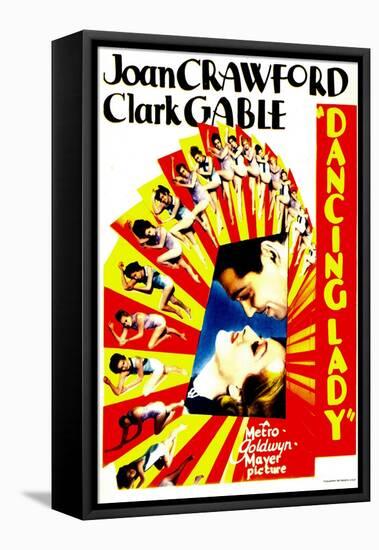 Dancing Lady, Clark Gable, Joan Crawford on Midget Window Card, 1933-null-Framed Stretched Canvas