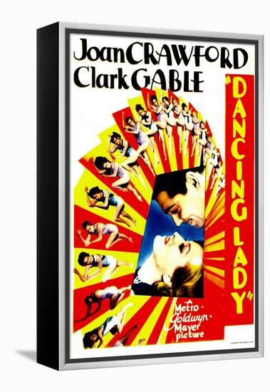 Dancing Lady, Clark Gable, Joan Crawford on Midget Window Card, 1933-null-Framed Stretched Canvas