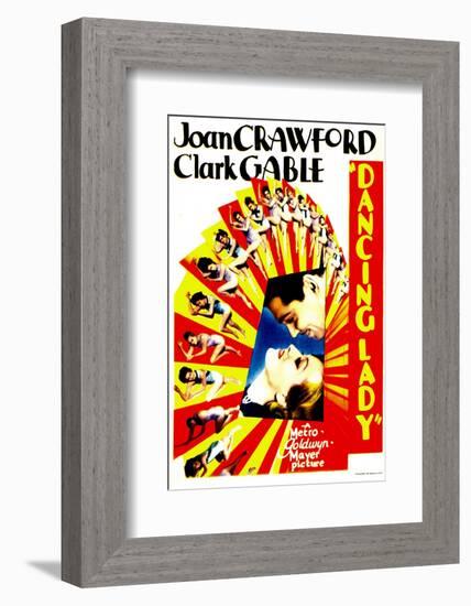 Dancing Lady, Clark Gable, Joan Crawford on Midget Window Card, 1933-null-Framed Photo