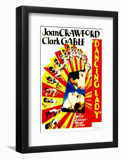 Dancing Lady, Clark Gable, Joan Crawford on Midget Window Card, 1933-null-Framed Photo