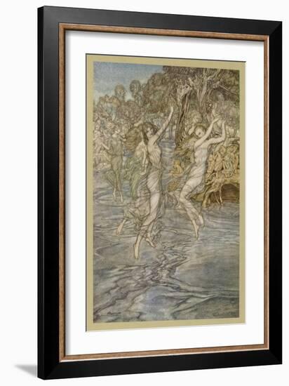 Dancing on Water-Arthur Rackham-Framed Art Print