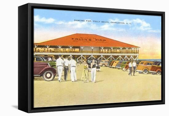 Dancing Pier, Folly Beach, Charleston, South Carolina-null-Framed Stretched Canvas