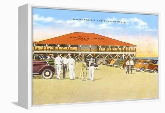 Dancing Pier, Folly Beach, Charleston, South Carolina-null-Framed Stretched Canvas