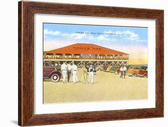 Dancing Pier, Folly Beach, Charleston, South Carolina-null-Framed Art Print