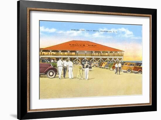 Dancing Pier, Folly Beach, Charleston, South Carolina-null-Framed Art Print