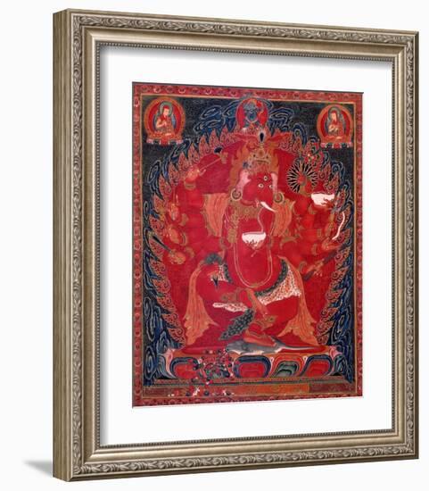 Dancing Red Ganapati of the Three Red Deities, 15-16th c-Unknown-Framed Art Print