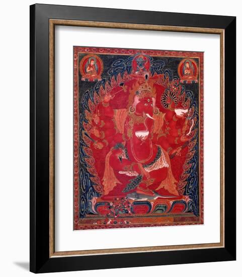 Dancing Red Ganapati of the Three Red Deities, 15-16th c-Unknown-Framed Art Print