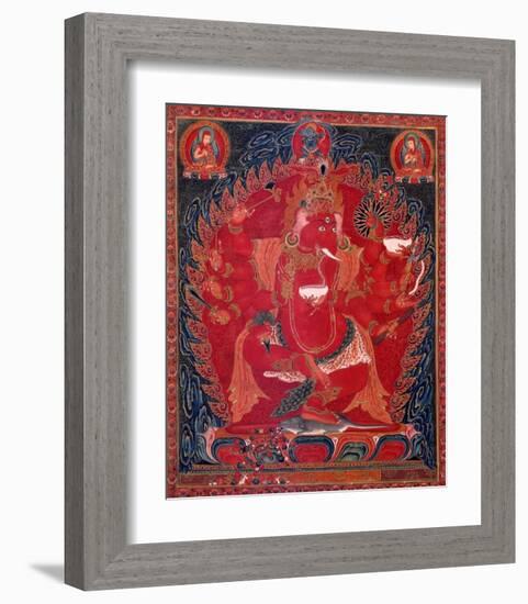 Dancing Red Ganapati of the Three Red Deities, 15-16th c-Unknown-Framed Art Print