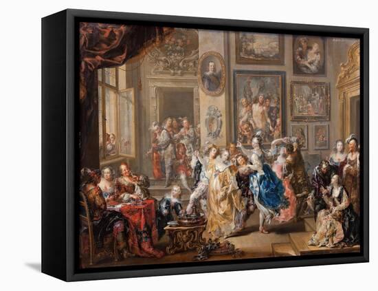 Dancing scene in palace, c.1730-Johann Georg Platzer-Framed Premier Image Canvas