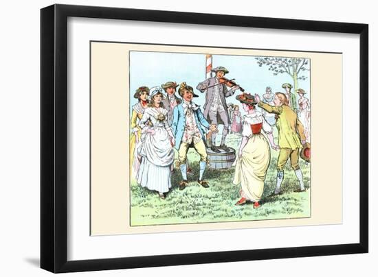 Dancing to the Strings of a Violinist-Randolph Caldecott-Framed Art Print