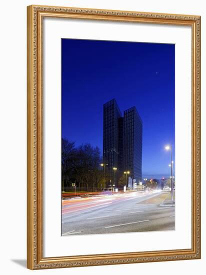 Dancing Towers, Office Building and Commercial Building at the Reeperbahn in the Evening-Axel Schmies-Framed Photographic Print