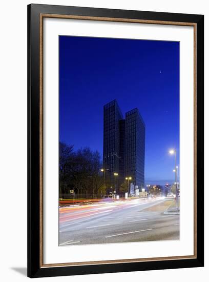 Dancing Towers, Office Building and Commercial Building at the Reeperbahn in the Evening-Axel Schmies-Framed Photographic Print