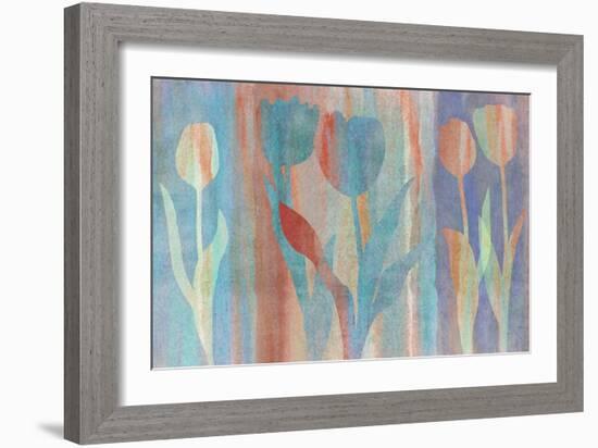 Dancing Tulips Blue Pink-Cora Niele-Framed Photographic Print