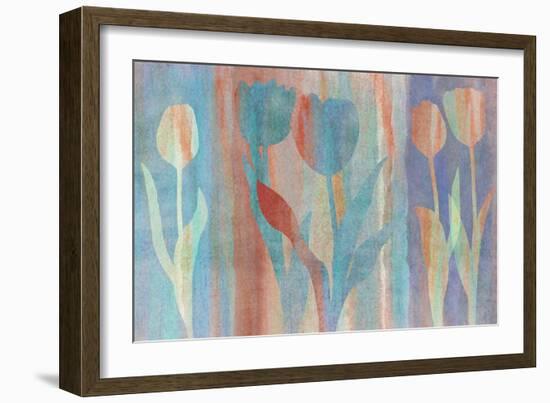 Dancing Tulips Blue Pink-Cora Niele-Framed Photographic Print