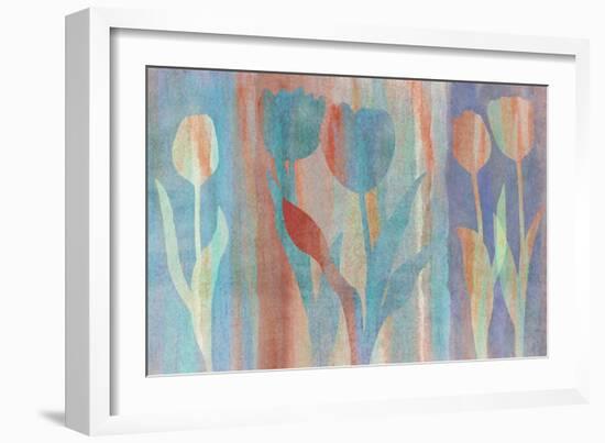 Dancing Tulips Blue Pink-Cora Niele-Framed Photographic Print