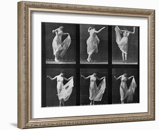 Dancing Woman, Plate 187 from 'Animal Locomotion', 1887 (B/W Photo)-Eadweard Muybridge-Framed Giclee Print