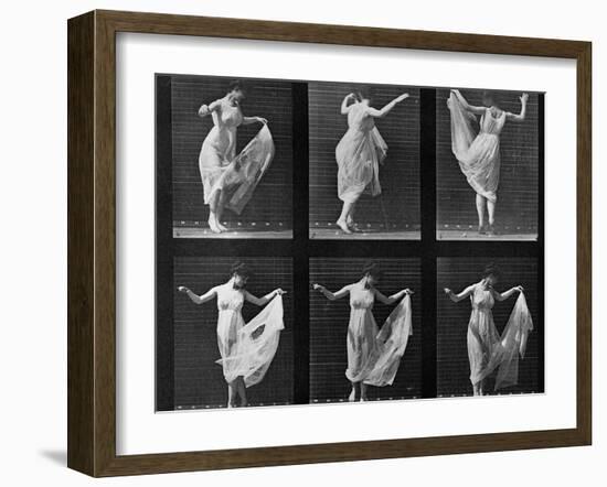 Dancing Woman, Plate 187 from 'Animal Locomotion', 1887 (B/W Photo)-Eadweard Muybridge-Framed Giclee Print