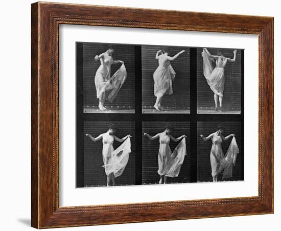 Dancing Woman, Plate 187 from 'Animal Locomotion', 1887 (B/W Photo)-Eadweard Muybridge-Framed Giclee Print