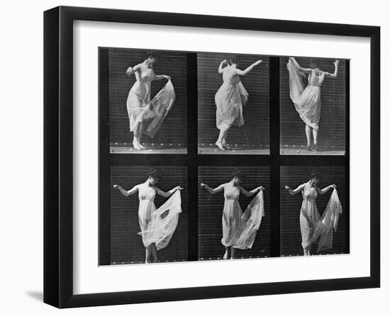 Dancing Woman, Plate 187 from 'Animal Locomotion', 1887 (B/W Photo)-Eadweard Muybridge-Framed Giclee Print