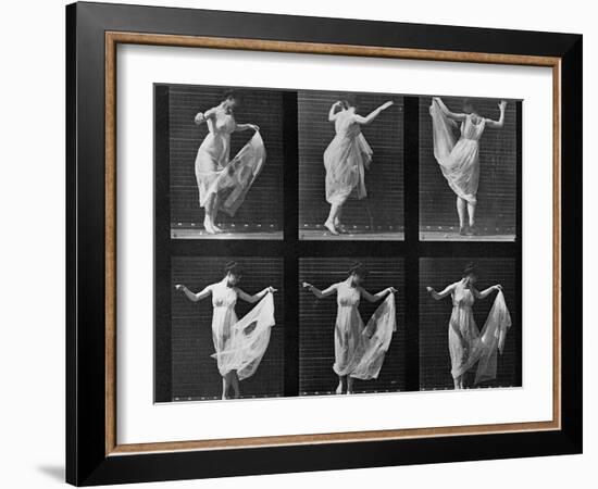 Dancing Woman, Plate 187 from 'Animal Locomotion', 1887 (B/W Photo)-Eadweard Muybridge-Framed Giclee Print