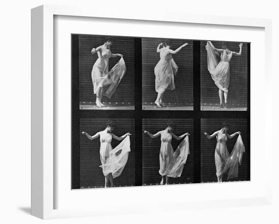 Dancing Woman, Plate 187 from 'Animal Locomotion', 1887 (B/W Photo)-Eadweard Muybridge-Framed Giclee Print