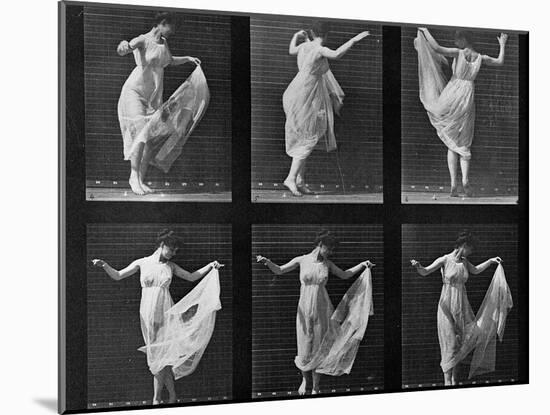 Dancing Woman, Plate 187 from 'Animal Locomotion', 1887 (B/W Photo)-Eadweard Muybridge-Mounted Giclee Print