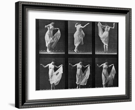 Dancing Woman, Plate 187 from 'Animal Locomotion', 1887 (B/W Photo)-Eadweard Muybridge-Framed Giclee Print