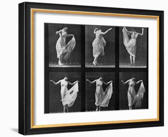 Dancing Woman, Plate 187 from 'Animal Locomotion', 1887 (B/W Photo)-Eadweard Muybridge-Framed Giclee Print