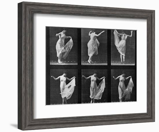 Dancing Woman, Plate 187 from 'Animal Locomotion', 1887 (B/W Photo)-Eadweard Muybridge-Framed Giclee Print