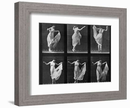 Dancing Woman, Plate 187 from 'Animal Locomotion', 1887 (B/W Photo)-Eadweard Muybridge-Framed Giclee Print