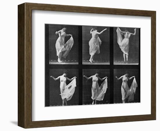 Dancing Woman, Plate 187 from 'Animal Locomotion', 1887 (B/W Photo)-Eadweard Muybridge-Framed Giclee Print