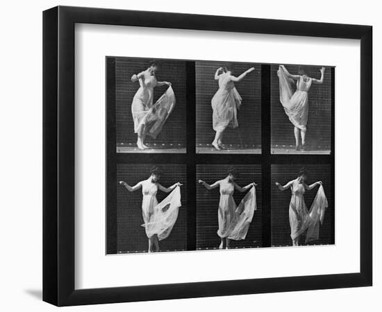 Dancing Woman, Plate 187 from 'Animal Locomotion', 1887 (B/W Photo)-Eadweard Muybridge-Framed Giclee Print