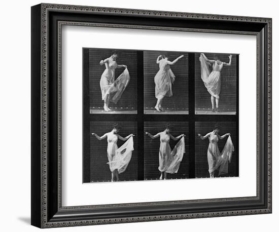 Dancing Woman, Plate 187 from 'Animal Locomotion', 1887 (B/W Photo)-Eadweard Muybridge-Framed Giclee Print