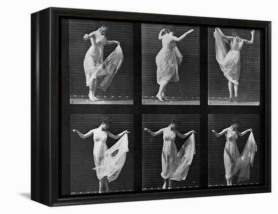 Dancing Woman, Plate 187 from 'Animal Locomotion', 1887 (B/W Photo)-Eadweard Muybridge-Framed Premier Image Canvas