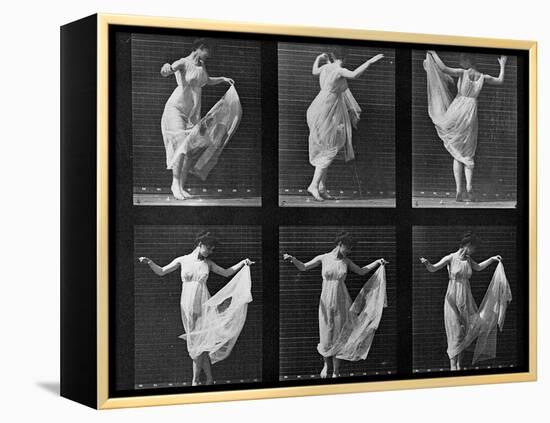 Dancing Woman, Plate 187 from 'Animal Locomotion', 1887 (B/W Photo)-Eadweard Muybridge-Framed Premier Image Canvas