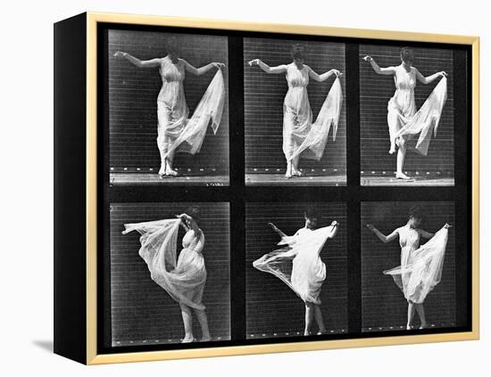 Dancing Woman, Plate 187 from 'Animal Locomotion', 1887 (B/W Photo)-Eadweard Muybridge-Framed Premier Image Canvas