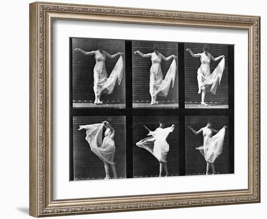 Dancing Woman, Plate 187 from 'Animal Locomotion', 1887 (B/W Photo)-Eadweard Muybridge-Framed Giclee Print