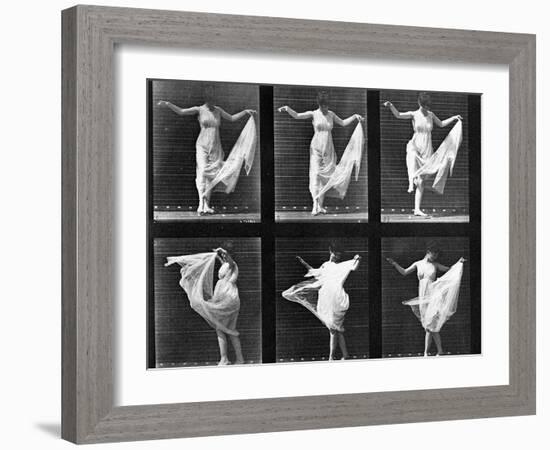 Dancing Woman, Plate 187 from 'Animal Locomotion', 1887 (B/W Photo)-Eadweard Muybridge-Framed Giclee Print